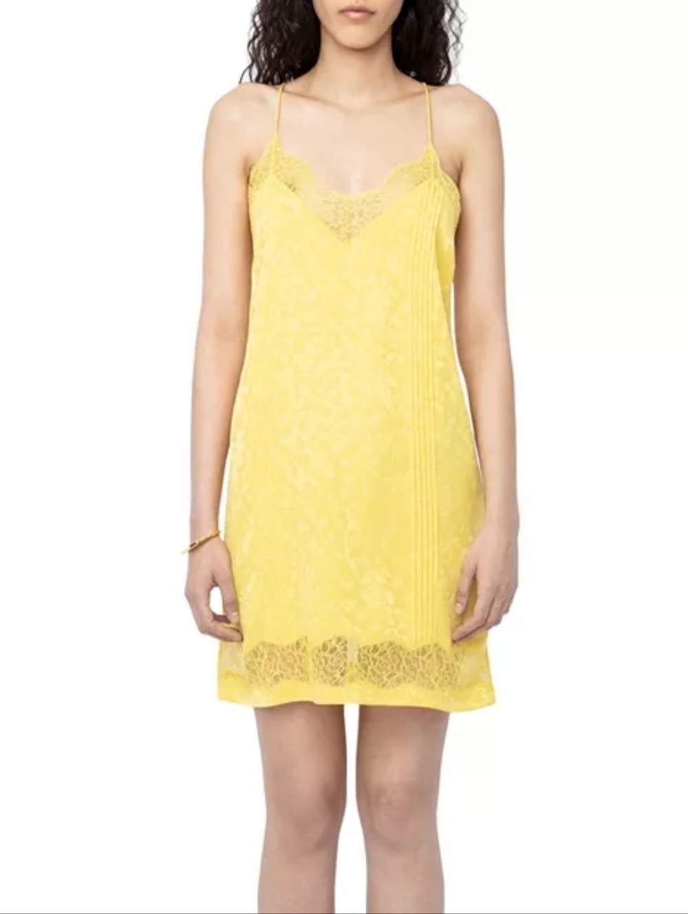 Zadig & Voltaire Citron Crystal Jac Leo Silk Camisole Dress - Picture 2 of 9